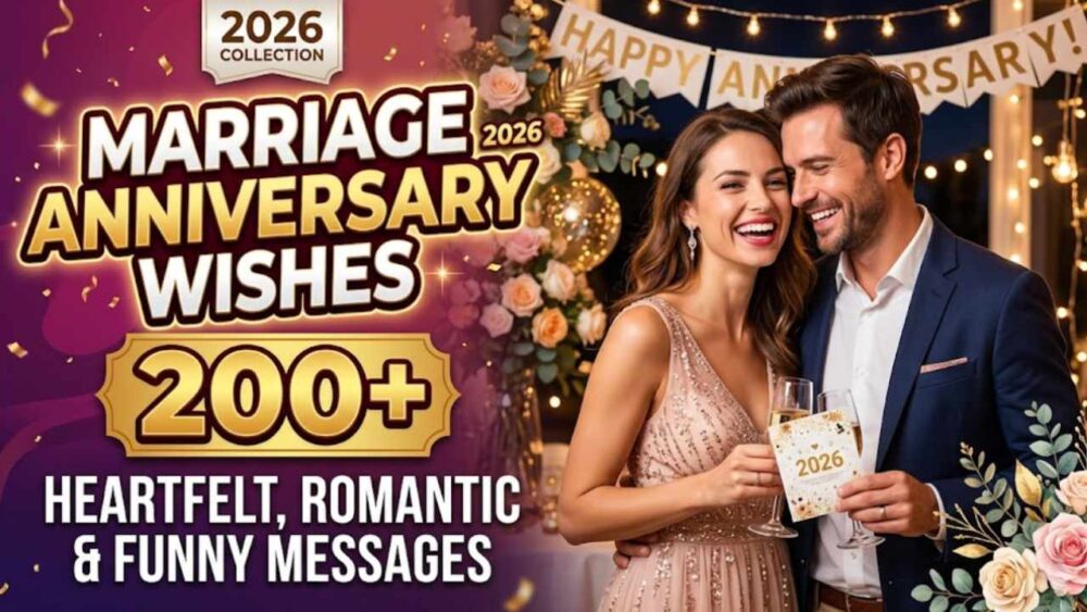 Marriage Anniversary Wishes: 200+ Heartfelt, Romantic & Funny Messages (2026)