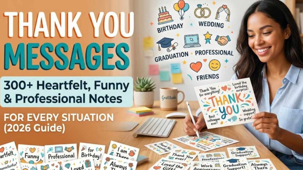 Thank You Messages: 300+ Heartfelt, Funny & Professional Notes for Every Situation (2026)